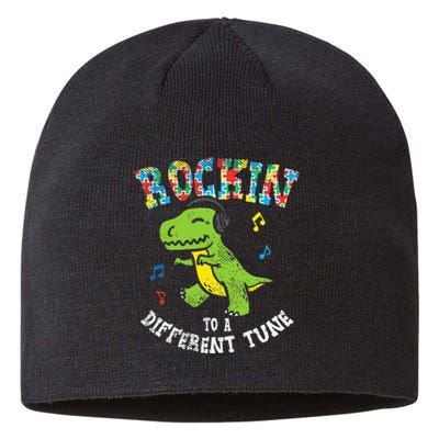 Rockin To Different Tune T-Rex Dance Autism Sustainable Beanie