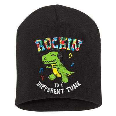 Rockin To Different Tune T-Rex Dance Autism Short Acrylic Beanie