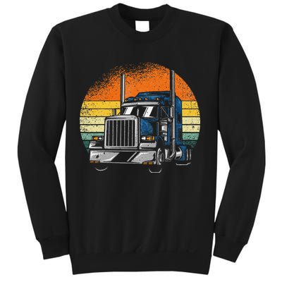 Retro Truck Driver Semi Trailer Truck Vintage Novelty Sweatshirt