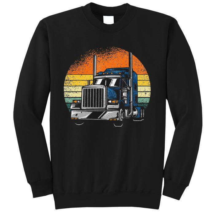 Retro Truck Driver Semi Trailer Truck Vintage Novelty Sweatshirt