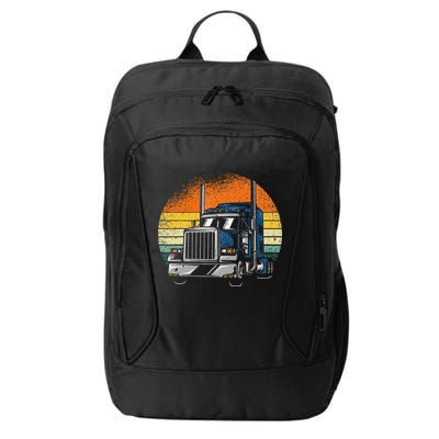 Retro Truck Driver Semi Trailer Truck Vintage Novelty City Backpack