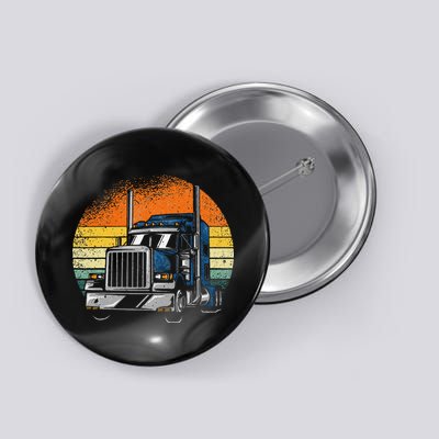 Retro Truck Driver Semi Trailer Truck Vintage Novelty Button