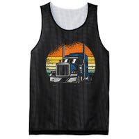 Retro Truck Driver Semi Trailer Truck Vintage Novelty Mesh Reversible Basketball Jersey Tank