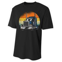 Retro Truck Driver Semi Trailer Truck Vintage Novelty Performance Sprint T-Shirt