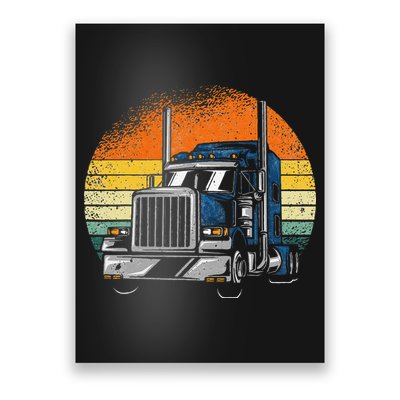 Retro Truck Driver Semi Trailer Truck Vintage Novelty Poster