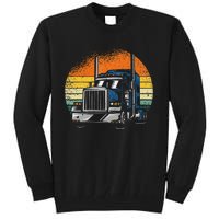 Retro Truck Driver Semi Trailer Truck Vintage Novelty Tall Sweatshirt