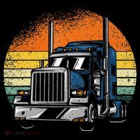 Retro Truck Driver Semi Trailer Truck Vintage Novelty Baby Bodysuit