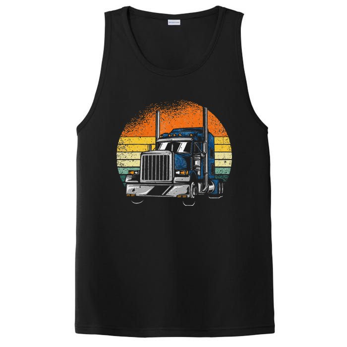 Retro Truck Driver Semi Trailer Truck Vintage Novelty PosiCharge Competitor Tank