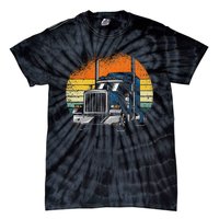 Retro Truck Driver Semi Trailer Truck Vintage Novelty Tie-Dye T-Shirt