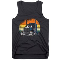 Retro Truck Driver Semi Trailer Truck Vintage Novelty Tank Top