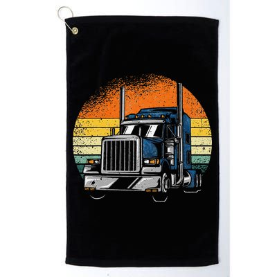 Retro Truck Driver Semi Trailer Truck Vintage Novelty Golf Towel