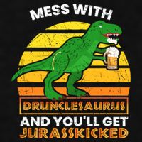 Retro Tgiftrex Druncle Drunclesaurus Slogan Funny Unclesaurus Gift Ladies PosiCharge Tri-Blend Wicking Tank