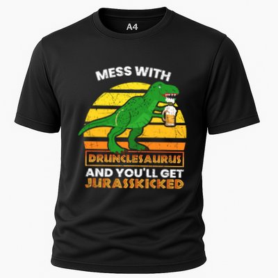 Retro Tgiftrex Druncle Drunclesaurus Slogan Funny Unclesaurus Gift Performance Shirt