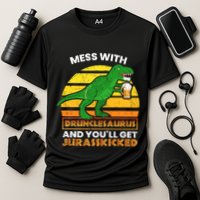 Retro Tgiftrex Druncle Drunclesaurus Slogan Funny Unclesaurus Gift Performance Shirt