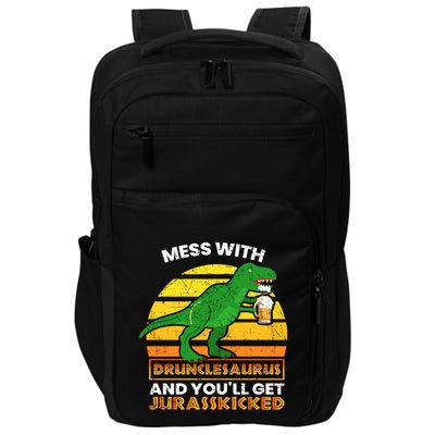 Retro Tgiftrex Druncle Drunclesaurus Slogan Funny Unclesaurus Gift Impact Tech Backpack