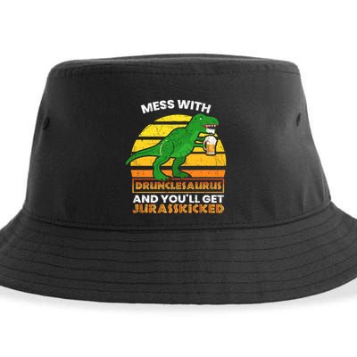 Retro Tgiftrex Druncle Drunclesaurus Slogan Funny Unclesaurus Gift Sustainable Bucket Hat