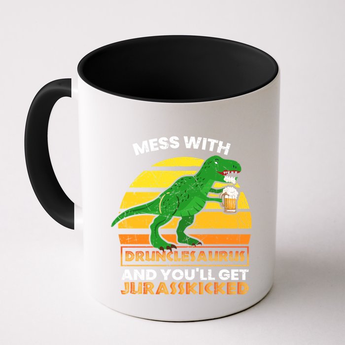 Retro Tgiftrex Druncle Drunclesaurus Slogan Funny Unclesaurus Gift Mug