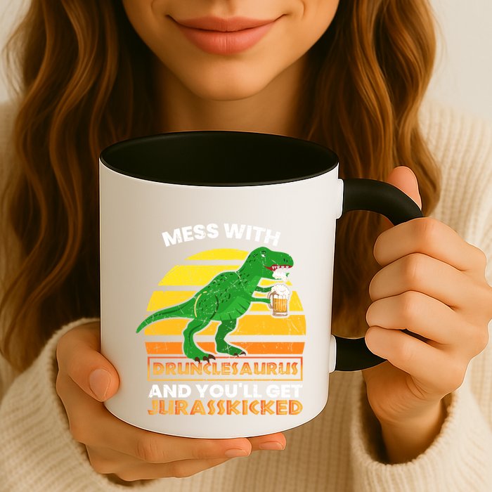 Retro Tgiftrex Druncle Drunclesaurus Slogan Funny Unclesaurus Gift Mug