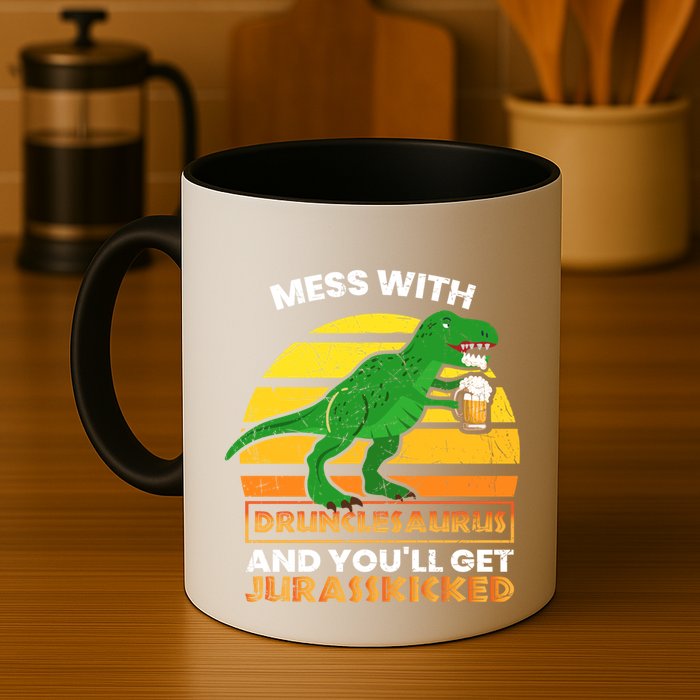 Retro Tgiftrex Druncle Drunclesaurus Slogan Funny Unclesaurus Gift Mug