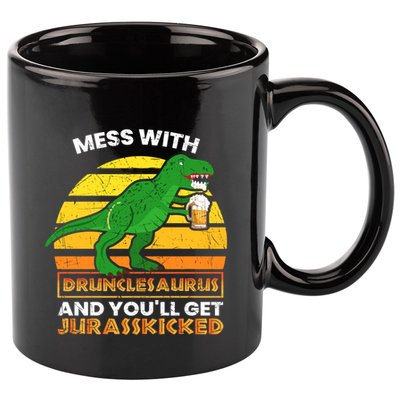 Retro Tgiftrex Druncle Drunclesaurus Slogan Funny Unclesaurus Gift 11oz C Handle Ceramic Mug