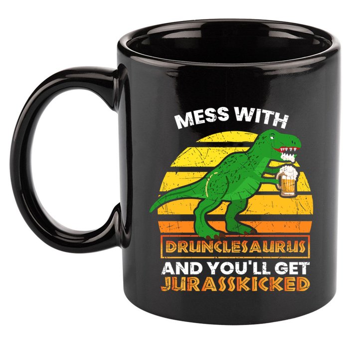 Retro Tgiftrex Druncle Drunclesaurus Slogan Funny Unclesaurus Gift 11oz C Handle Ceramic Mug
