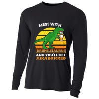 Retro Tgiftrex Druncle Drunclesaurus Slogan Funny Unclesaurus Gift Cooling Performance Long Sleeve Crew