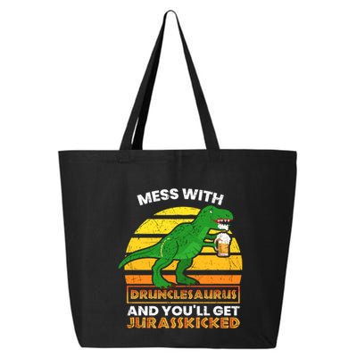 Retro Tgiftrex Druncle Drunclesaurus Slogan Funny Unclesaurus Gift 25L Jumbo Tote