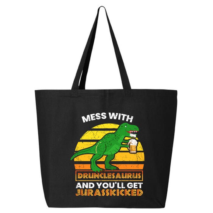 Retro Tgiftrex Druncle Drunclesaurus Slogan Funny Unclesaurus Gift 25L Jumbo Tote