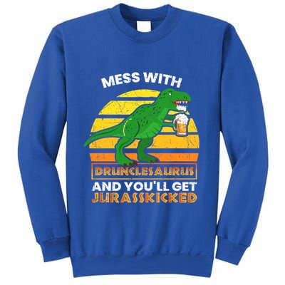 Retro Tgiftrex Druncle Drunclesaurus Slogan Funny Unclesaurus Gift Sweatshirt
