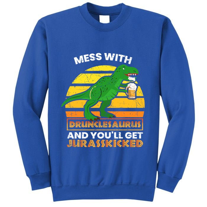Retro Tgiftrex Druncle Drunclesaurus Slogan Funny Unclesaurus Gift Sweatshirt