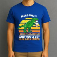 Retro Tgiftrex Druncle Drunclesaurus Slogan Funny Unclesaurus Gift T-Shirt