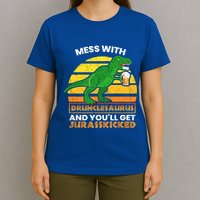 Retro Tgiftrex Druncle Drunclesaurus Slogan Funny Unclesaurus Gift T-Shirt