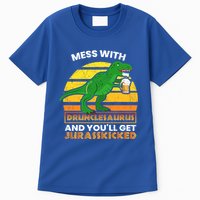 Retro Tgiftrex Druncle Drunclesaurus Slogan Funny Unclesaurus Gift Tall T-Shirt