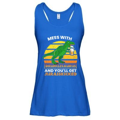 Retro Tgiftrex Druncle Drunclesaurus Slogan Funny Unclesaurus Gift Ladies Essential Flowy Tank