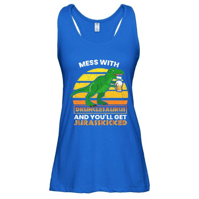 Retro Tgiftrex Druncle Drunclesaurus Slogan Funny Unclesaurus Gift Ladies Essential Flowy Tank