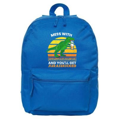 Retro Tgiftrex Druncle Drunclesaurus Slogan Funny Unclesaurus Gift 16 in Basic Backpack