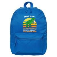 Retro Tgiftrex Druncle Drunclesaurus Slogan Funny Unclesaurus Gift 16 in Basic Backpack