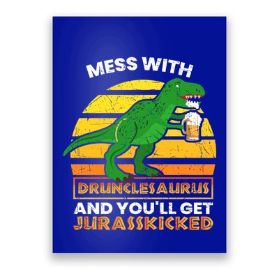 Retro Tgiftrex Druncle Drunclesaurus Slogan Funny Unclesaurus Gift Poster
