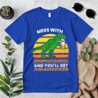 Retro Tgiftrex Druncle Drunclesaurus Slogan Funny Unclesaurus Gift Premium T-Shirt