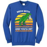 Retro Tgiftrex Druncle Drunclesaurus Slogan Funny Unclesaurus Gift Tall Sweatshirt