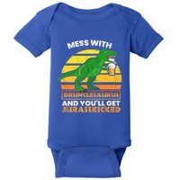 Retro Tgiftrex Druncle Drunclesaurus Slogan Funny Unclesaurus Gift Baby Bodysuit
