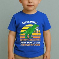 Retro Tgiftrex Druncle Drunclesaurus Slogan Funny Unclesaurus Gift Toddler T-Shirt