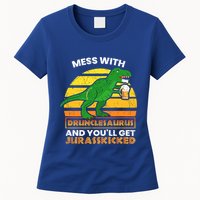 Retro Tgiftrex Druncle Drunclesaurus Slogan Funny Unclesaurus Gift Womens T-Shirt