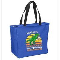Retro Tgiftrex Druncle Drunclesaurus Slogan Funny Unclesaurus Gift Zip Tote Bag