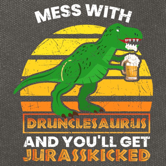 Retro Tgiftrex Druncle Drunclesaurus Slogan Funny Unclesaurus Gift Cotton Canvas Backpack