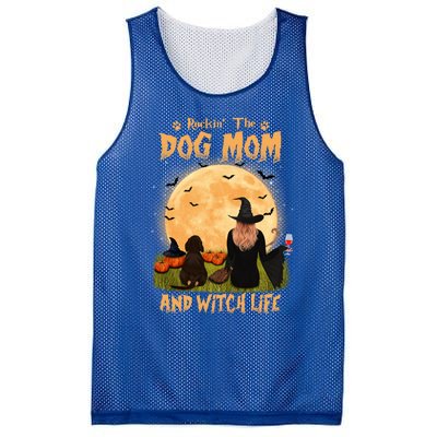 Rocking The Dog Mom And Witch Life Dachshund Halloween Gift Mesh Reversible Basketball Jersey Tank