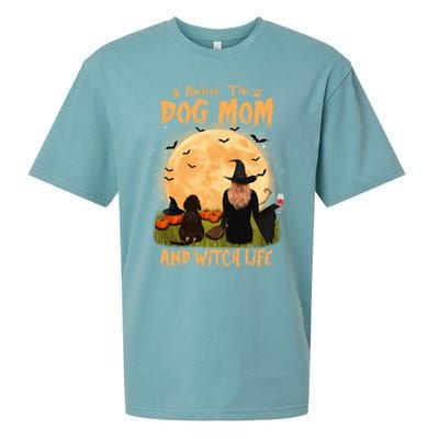 Rocking The Dog Mom And Witch Life Dachshund Halloween Gift Sueded Cloud Jersey T-Shirt