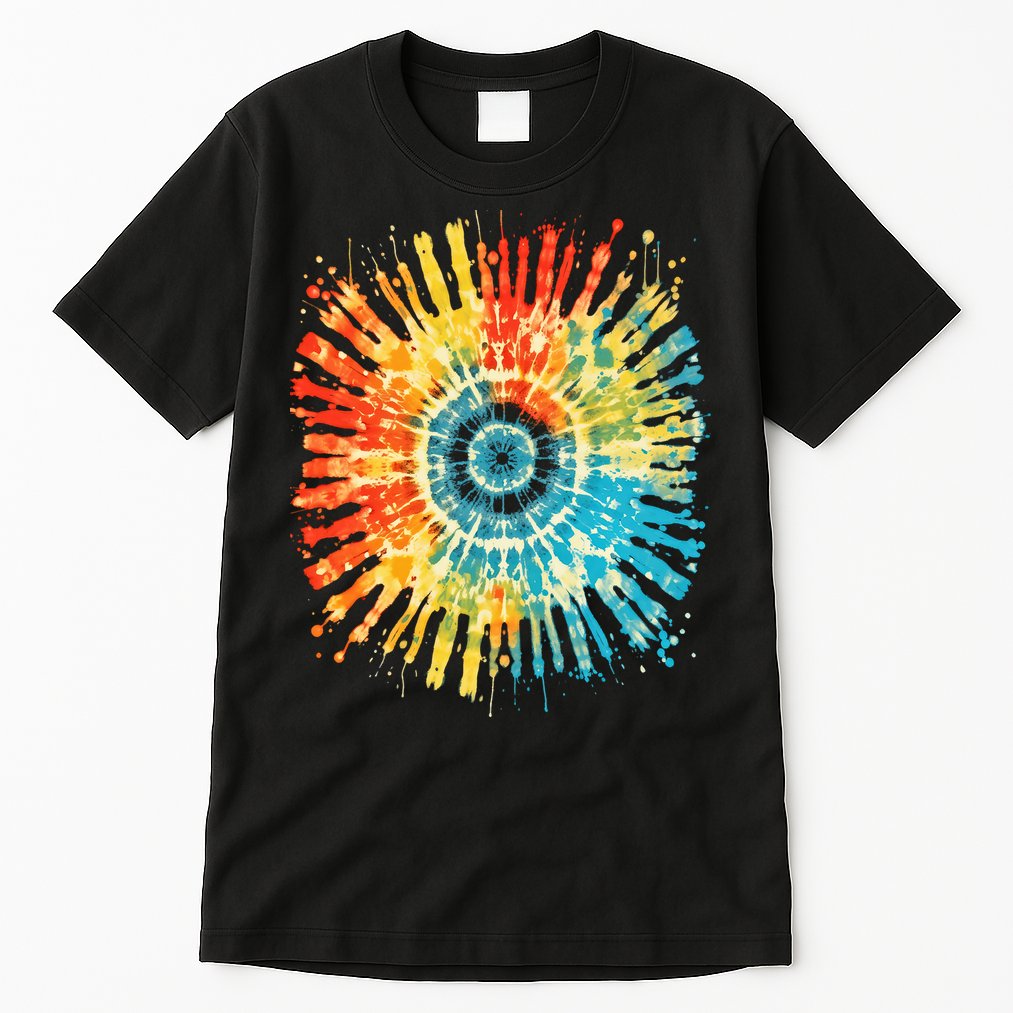 Retro Tie Dye 60s 70s Hippie Aesthetic Graphic Art 100 Tall T-Shirt
