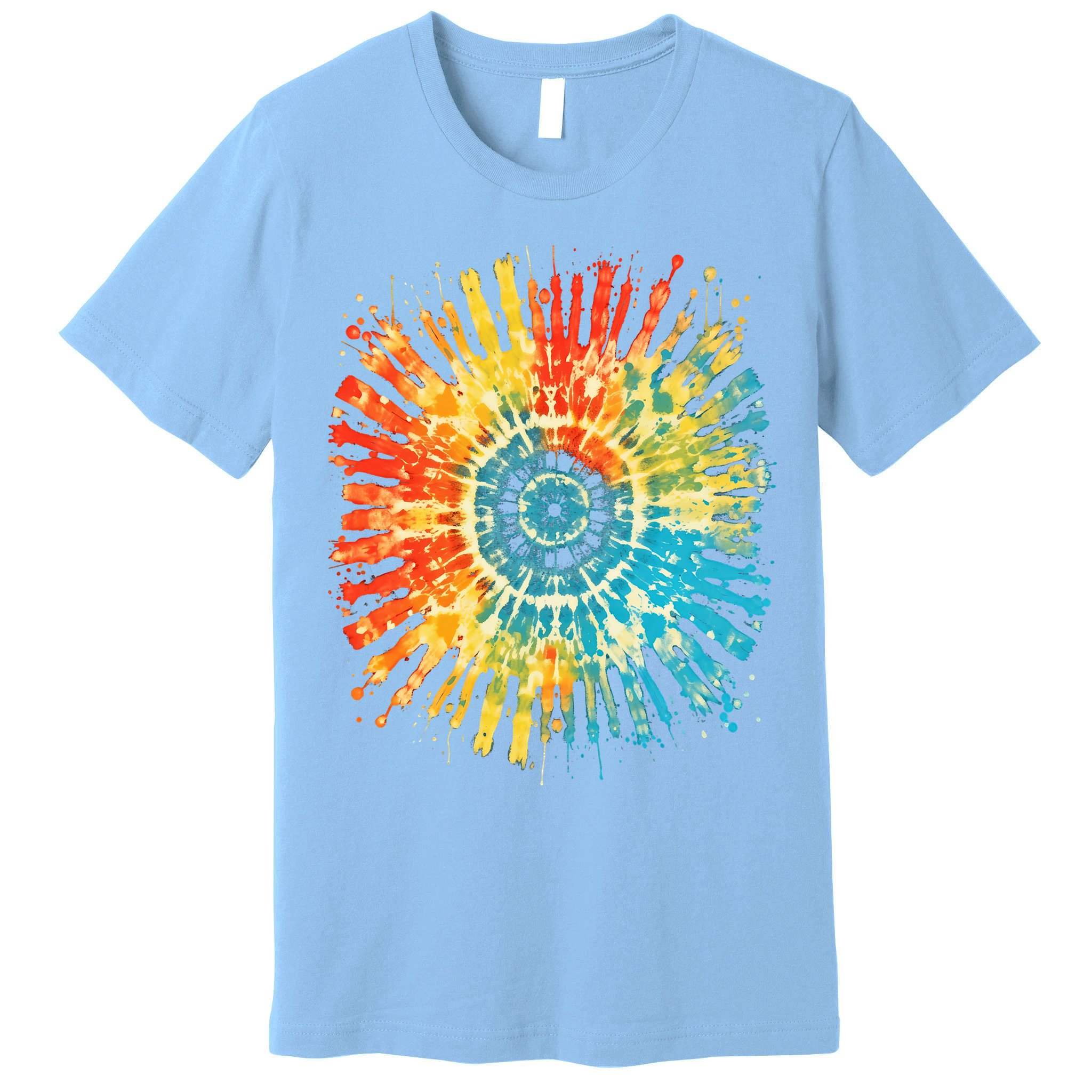 Retro Tie Dye 60s 70s Hippie Aesthetic Graphic Art 100 Premium T-Shirt