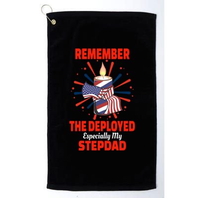 Remember The Deployed Stepdad Design Gift Platinum Collection Golf Towel